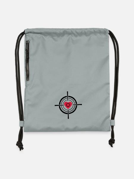 Love target - Turnbeutel aus Recycling-Material - Steingrau mineral wash
