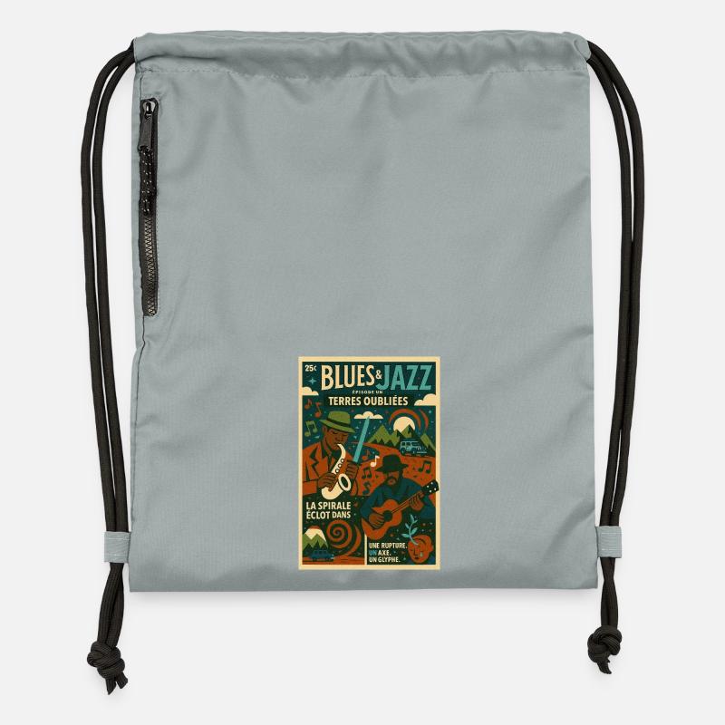 Blues et Jazz des Terres Oubliées - Sac à cordon en polyester recyclé - gris fer délavé