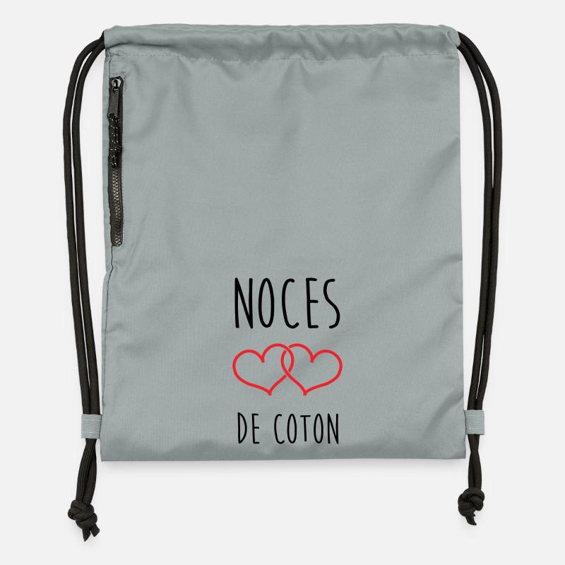 Noces de Coton 1 an de mariage - Sac à cordon en polyester recyclé - gris fer délavé