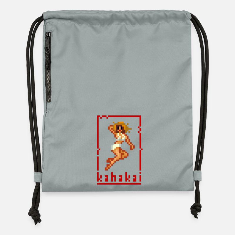 Pixel Pinup Beach - Gymsac made from recycled material - mineral charcoal grey