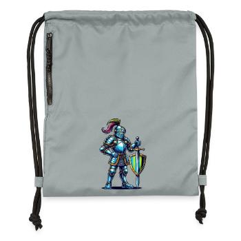 Bande dessinée Knight - Sac à cordon en polyester recyclé - gris fer délavé - Devant