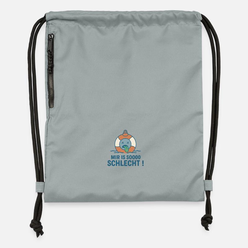 La folie des vagues - Sac à cordon en polyester recyclé - gris fer délavé