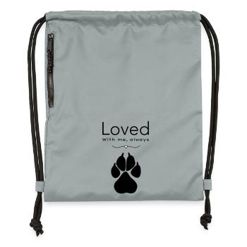 Chien – adoré - Sac à cordon en polyester recyclé - gris fer délavé - Devant