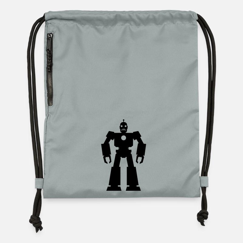 Robots – AI Technology Sci-Fi Nerd Design - Gymsac made from recycled material - mineral charcoal grey