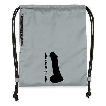 Penis 21cm - Turnbeutel aus Recycling-Material - Steingrau mineral wash - Vorne