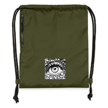 Stone Eye: View into the depths - Gymsac made from recycled material - military green - Front