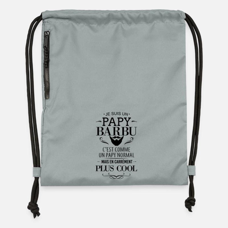 Papy Barbu - Sac à cordon en polyester recyclé - gris fer délavé