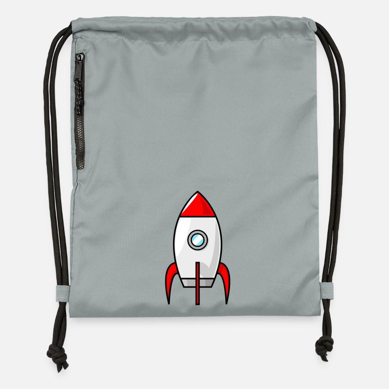 Rocket Rocket Space Shuttle UFO Spacecraft Moon - Gymsac made from recycled material - mineral charcoal grey