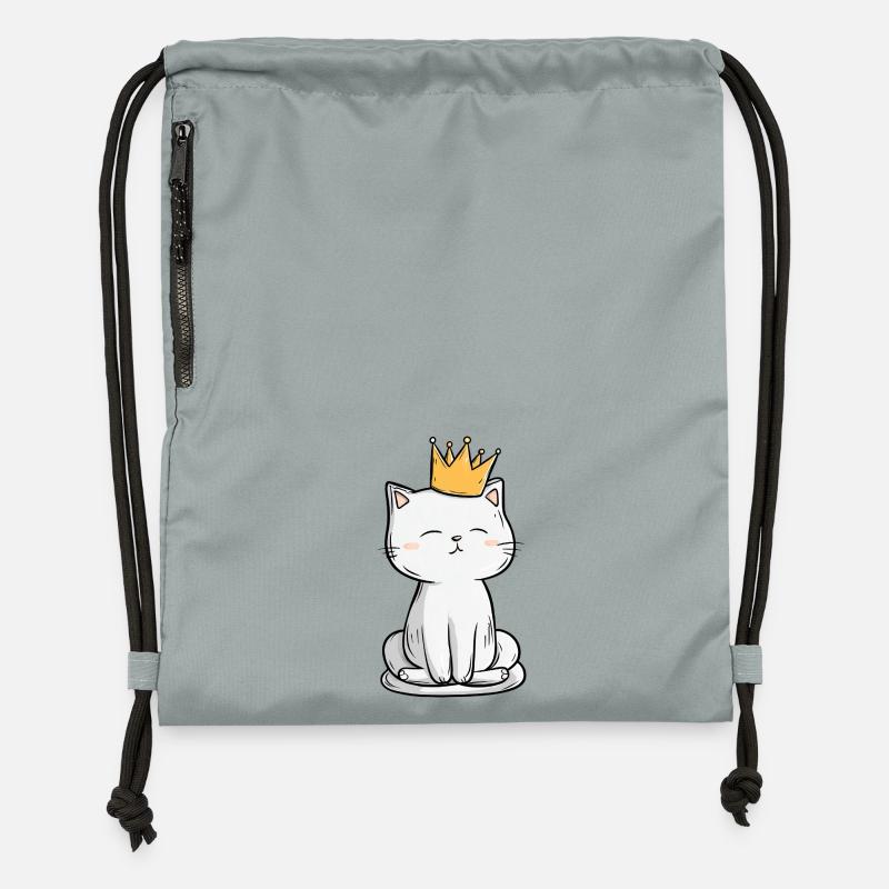 Roi des chats - Sac à cordon en polyester recyclé - gris fer délavé