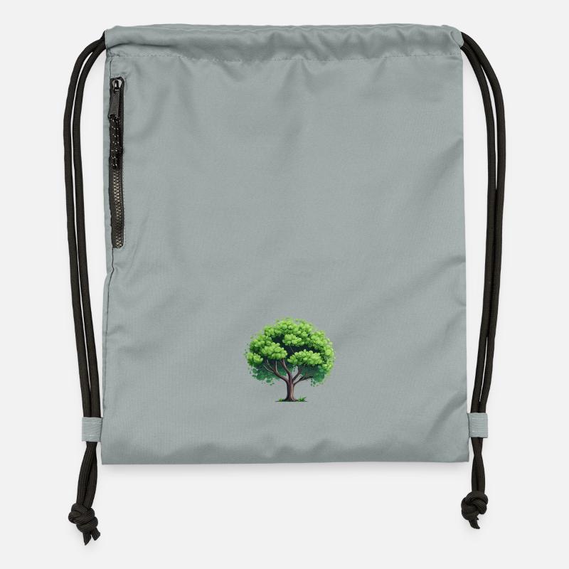 Arbre naturel - Sac à cordon en polyester recyclé - gris fer délavé