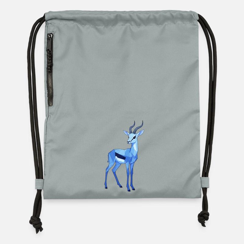 Blue Geo Roebuck - Sac à cordon en polyester recyclé - gris fer délavé