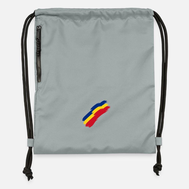 Roumanie drapeau couleurs - Sac à cordon en polyester recyclé - gris fer délavé
