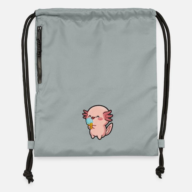 Kleiner Axolotl Eiscreme Spaß - Gymsac made from recycled material - mineral charcoal grey
