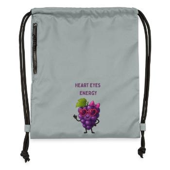 Grape Heart Eyes Energy Cute Cartoon - Turnbeutel aus Recycling-Material - Steingrau mineral wash - Vorne