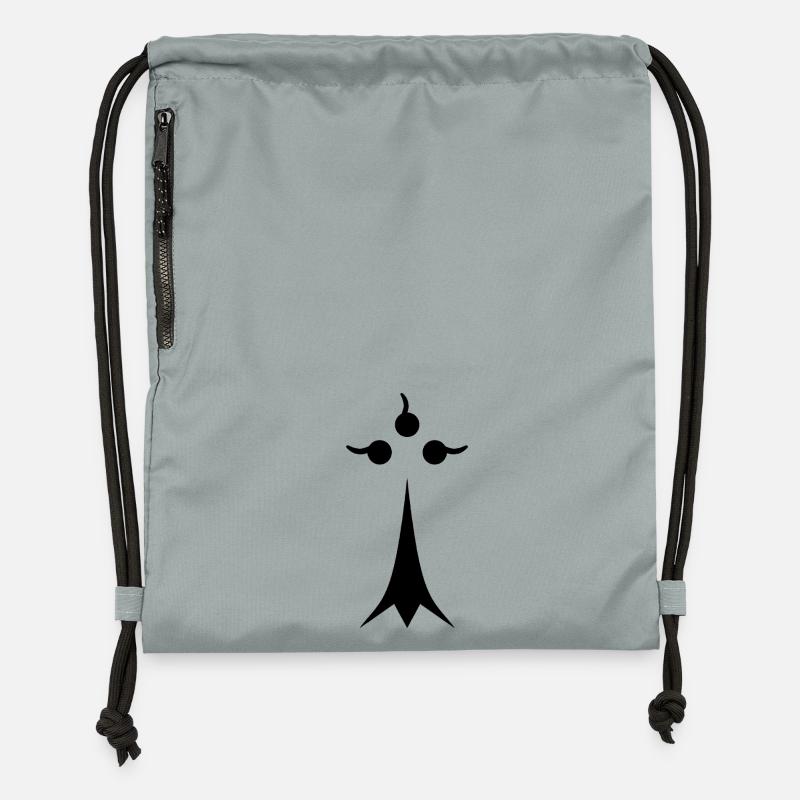Hermine minimaliste noire - Sac à cordon en polyester recyclé - gris fer délavé