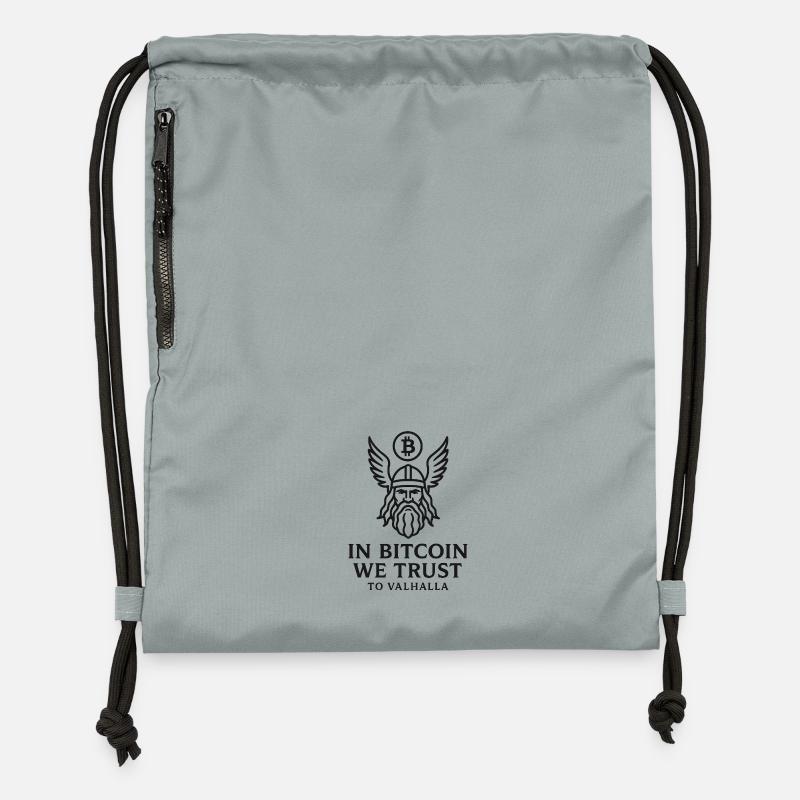 Bitcoin Valhalla - Sac à cordon en polyester recyclé - gris fer délavé