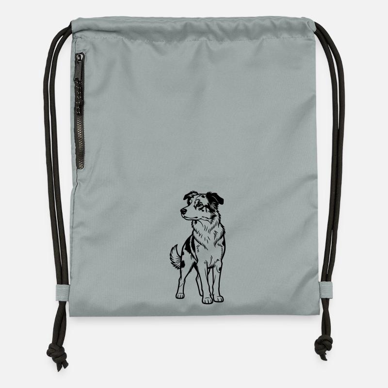 Australian Shepherd - Gymsac made from recycled material - mineral charcoal grey