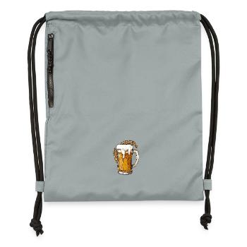 Chope de bière houblon - Sac à cordon en polyester recyclé - gris fer délavé - Devant