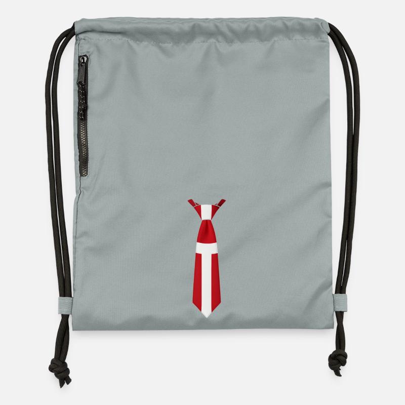 Cravate Danemark – Conception du drapeau - Sac à cordon en polyester recyclé - gris fer délavé