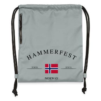 Hammerfest Norway – Holiday Souvenir & Gift - Gymsac made from recycled material - mineral charcoal grey - Front