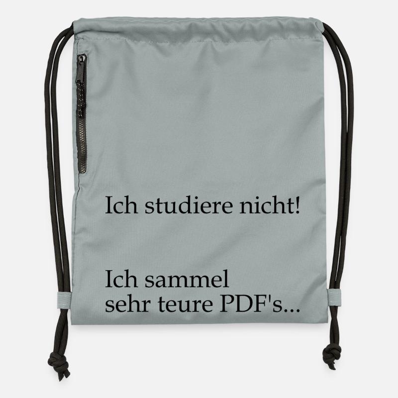University saying "very expensive PDFs" gift, students - Gymsac made from recycled material - mineral charcoal grey