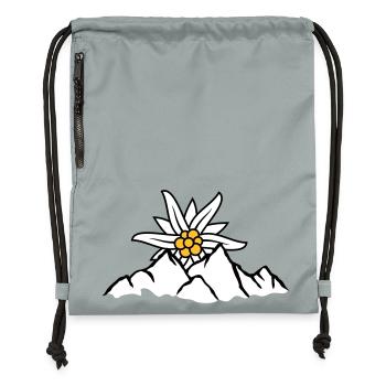 Sun mountain flower Edelweiss - Gymsac made from recycled material - mineral charcoal grey - Front