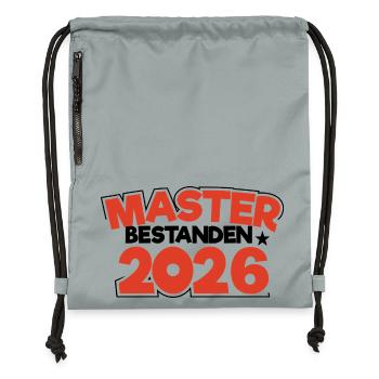 Master 2026 Masterabschluss Promotion Sponsion - Turnbeutel aus Recycling-Material - Steingrau mineral wash - Vorne