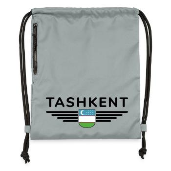 Taschkent T-Shirt – Usbekistans Herz - Turnbeutel aus Recycling-Material - Steingrau mineral wash - Vorne