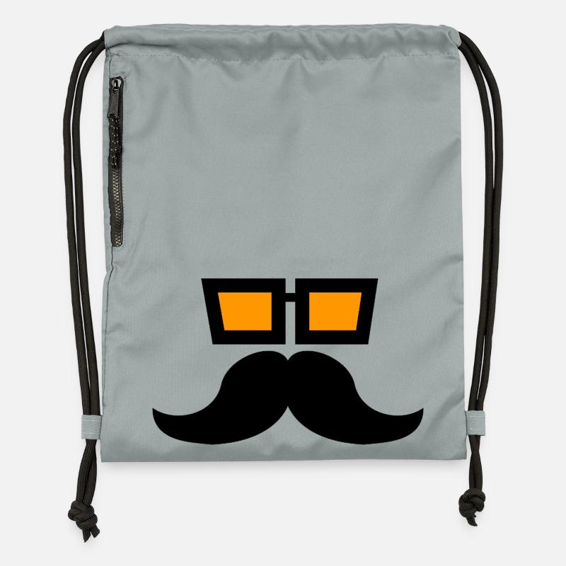 moustache - Sac à cordon en polyester recyclé - gris fer délavé