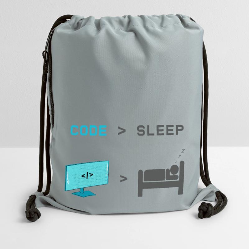 Code vs Veille : codeur en mode veille Sac à cordon en polyester recyclé