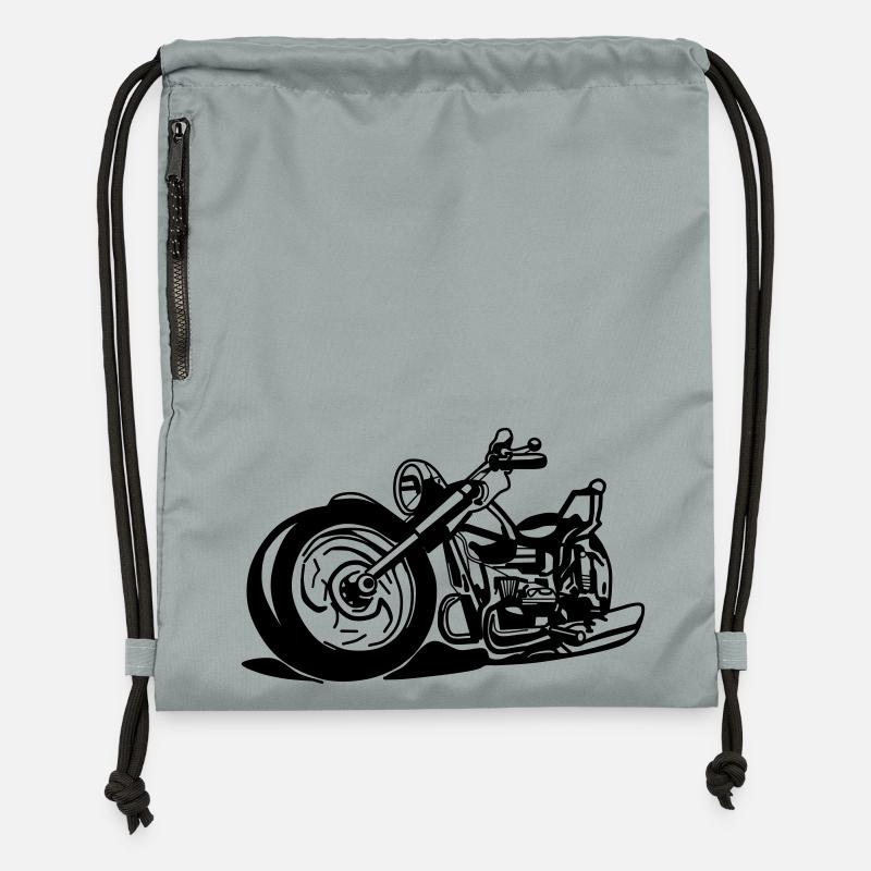 Chopper / motorcycle - Gymsac made from recycled material - mineral charcoal grey