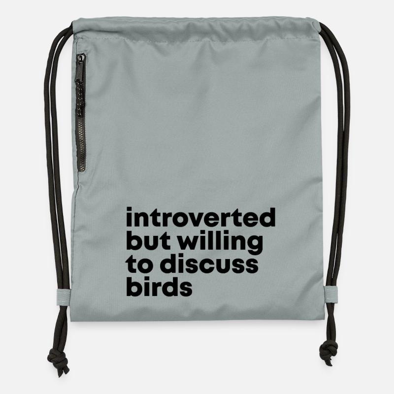 oiseau - Sac à cordon en polyester recyclé - gris fer délavé