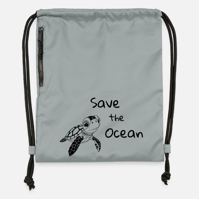 Reed Toad - Save the Ocean - Gymsac made from recycled material - mineral charcoal grey