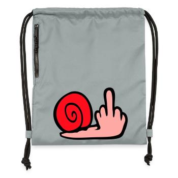 Schnecke Mittelfinger Beleidigung Wichser Fuck You - Turnbeutel aus Recycling-Material - Steingrau mineral wash - Vorne