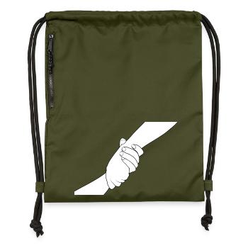 Hände der Verbundenheit - Turnbeutel aus Recycling-Material - military Green - Vorne