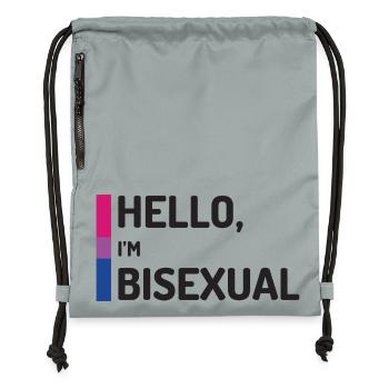 Hallo, ich bin bisexuell - Turnbeutel aus Recycling-Material - Steingrau mineral wash - Vorne
