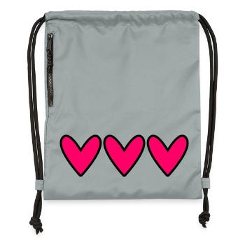CŒUR. CŒURS. SAINT VALENTIN. LOVE. AMOUR. NOËL - Sac à cordon en polyester recyclé - gris fer délavé - Devant