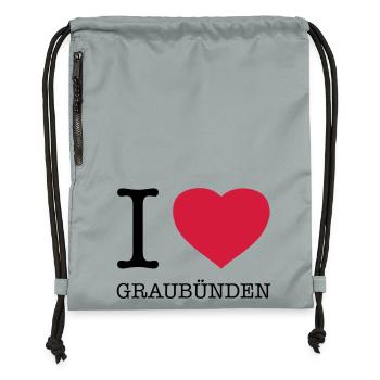 I LOVE GRAUBÜNDEN - Gymsac made from recycled material - mineral charcoal grey - Front