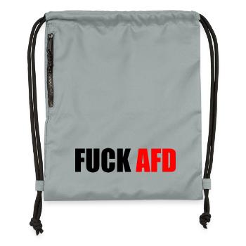Fuck afd - Gymsac made from recycled material - mineral charcoal grey - Front