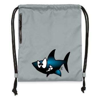 Shark - Gymsac made from recycled material - mineral charcoal grey - Front