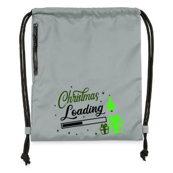 Chargement de Noël - Sac à cordon en polyester recyclé - gris fer délavé - Devant