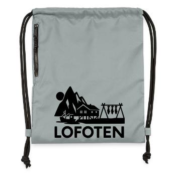 lofoten silhouette - Turnbeutel aus Recycling-Material - Steingrau mineral wash - Vorne