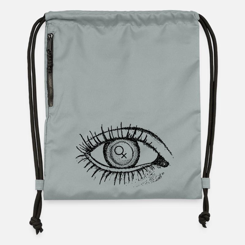 Œil Feministe - Sac à cordon en polyester recyclé - gris fer délavé