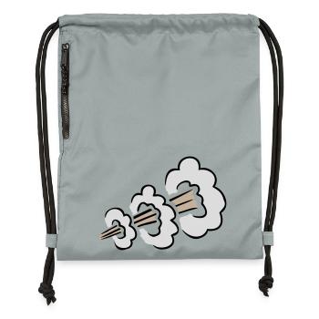 Explosion bruyante de pets Humour Toilet Nuage comique - Sac à cordon en polyester recyclé - gris fer délavé - Devant