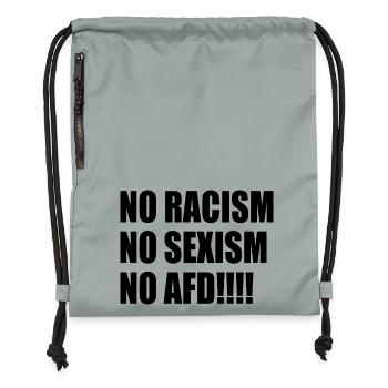no racism no sexism no afd - Gymsac made from recycled material - mineral charcoal grey - Front