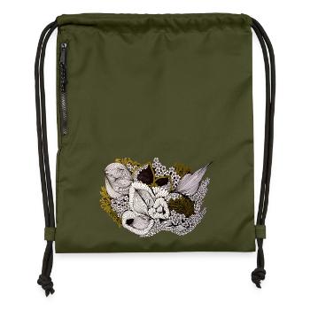 Pflanzenrausch Line Art - Gymsac made from recycled material - military green - Front