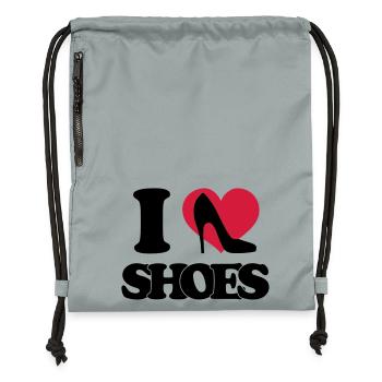 I love shoes - Turnbeutel aus Recycling-Material - Steingrau mineral wash - Vorne