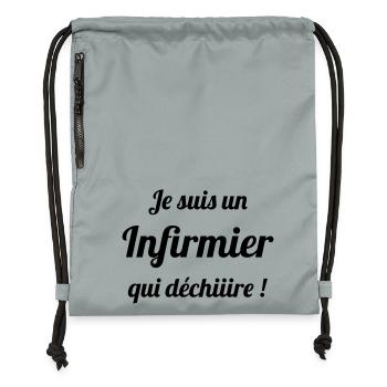 Nurse PKrankenschwester Infirmier Infirmière - Gymsac made from recycled material - mineral charcoal grey - Front