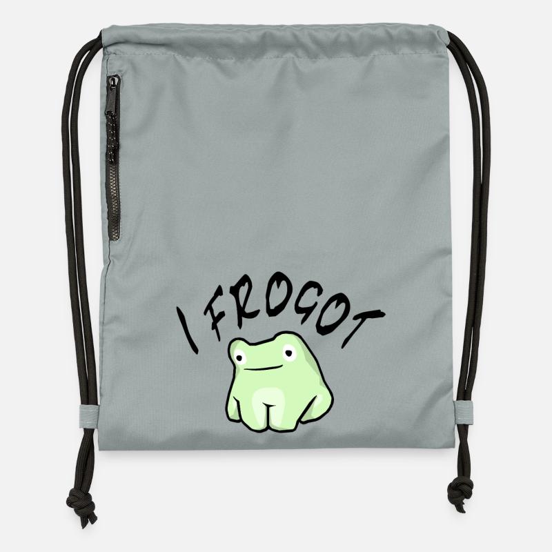 Frogot noir - Sac à cordon en polyester recyclé - gris fer délavé