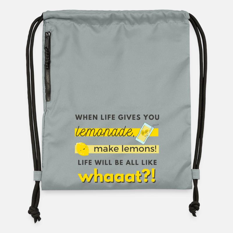 faites des citrons! - Sac à cordon en polyester recyclé - gris fer délavé